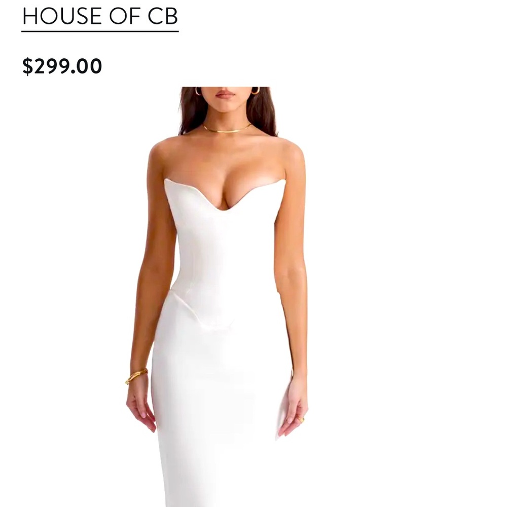 House of CB Strapless White Dress